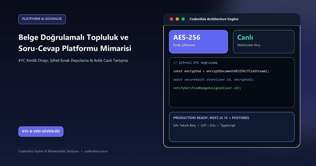 Belge Doğrulamalı Topluluk ve Soru-Cevap Platformu Mimarisi