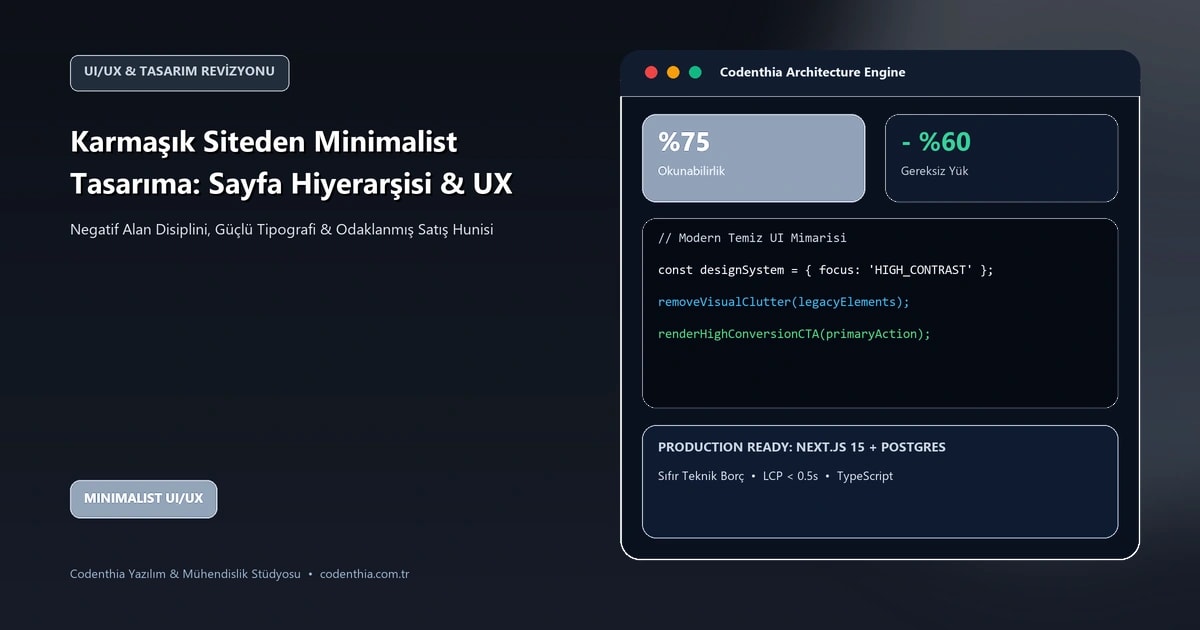 Karmaşık Siteden Minimalist Tasarıma: Sayfa Hiyerarşisi ve UI/UX Revizyon Rehberi