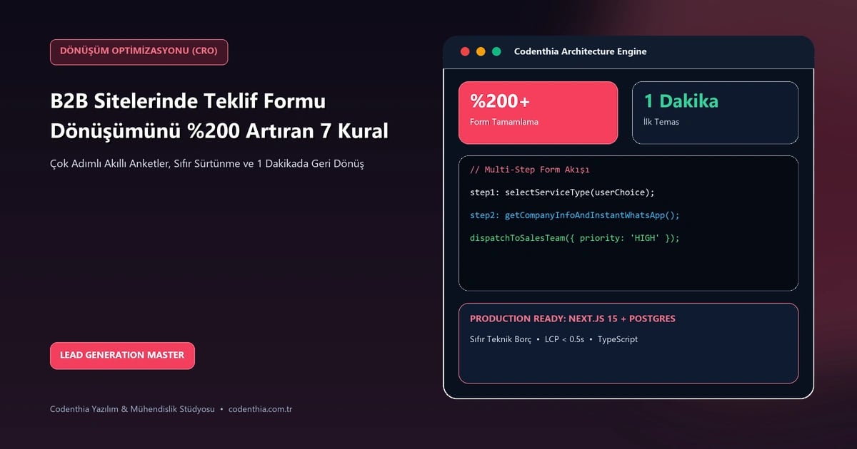 B2B Web Sitelerinde Teklif Formu Dönüşümünü %200 Artıran 7 Kural