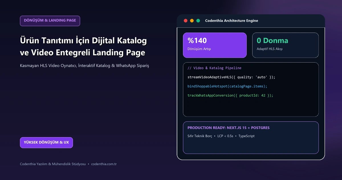 Ürün Tanıtımı İçin Yüksek Hızlı Dijital Katalog ve Video Destekli Landing Page Tasarımı
