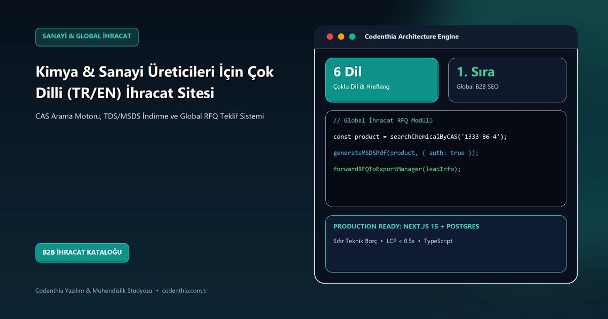 Kimya ve Endüstriyel Üreticiler İçin Çok Dilli (TR/EN) Global Web Mimarisi