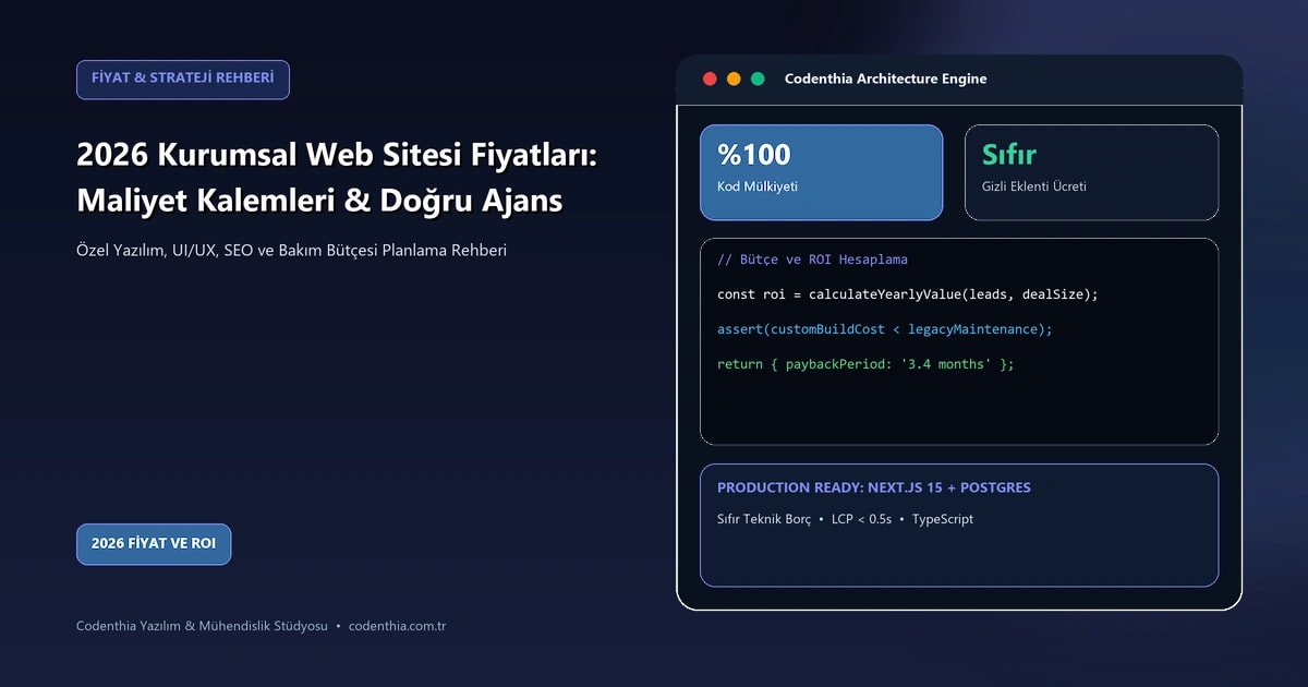 2026 Kurumsal Web Sitesi Fiyatları: Maliyet Kalemleri ve Doğru Ajans Seçimi