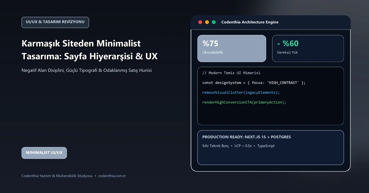 Karmaşık Siteden Minimalist Tasarıma: Sayfa Hiyerarşisi ve UI/UX Revizyon Rehberi