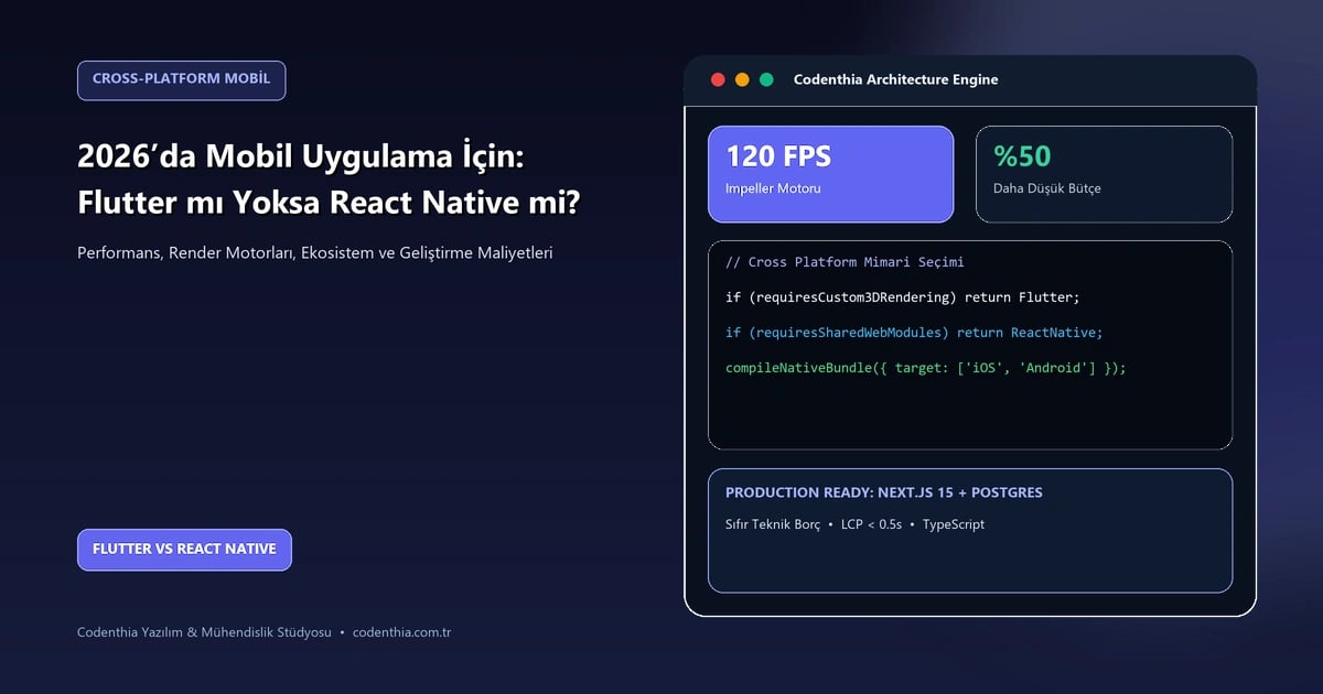 2026’da Mobil Uygulama Projeniz İçin: Flutter mı Yoksa React Native mi?