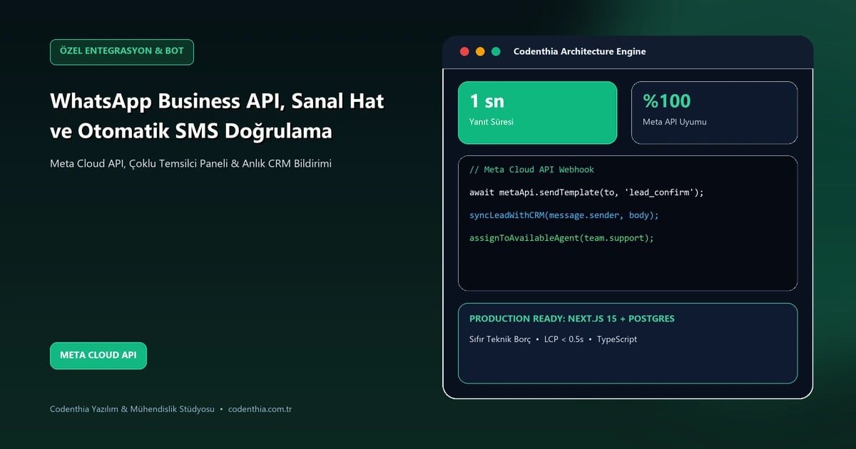 WhatsApp Business API, Sanal Hat ve Otomatik SMS Doğrulama Entegrasyon Rehberi